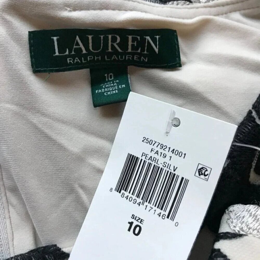 Ralph Lauren Bria Embroidered Cap Sleeve Cocktail Dress NWT 10 - Picture 7 of 11